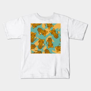 Cute Cats Vector Pattern Seamless Kids T-Shirt